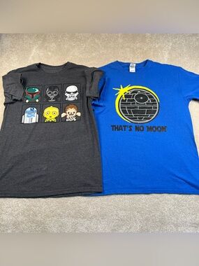 Star Wars T-Shirts 2 Shirts Casual Graphic Front‎ Crew Neck Men's Medium